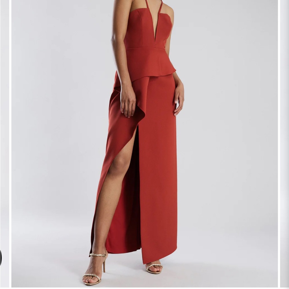 BCBGMAXAZRIA Daphne Peplum Gown Sz.00